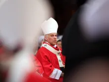 Archbishop of San Francisco Salvatore Cordileone attends the Mass and imposition of the pallium upon new metropolitan archbishops held by Pope Francis for the feast of Saints Peter and Paul at Vatican Basilica, June 29, 2013.