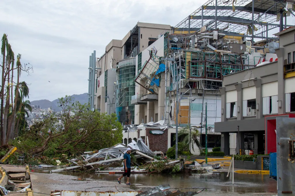 A shopping mall is destroyed after hurricane Otis hit Acapulco on Oct. 25, 2023 in Acapulco, Mexico. Otis made landfall through the coast of Acapulco around midnight of Oct. 25 as a category 5 storm.?w=200&h=150
