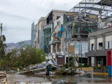 A shopping mall is destroyed after hurricane Otis hit Acapulco on Oct. 25, 2023 in Acapulco, Mexico. Otis made landfall through the coast of Acapulco around midnight of Oct. 25 as a category 5 storm.