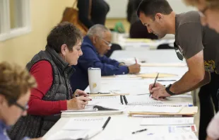 Voters check in at a polling location on Nov. 7, 2023, in Columbus, Ohio. Credit: Andrew Spear/Getty Images