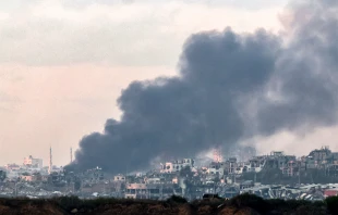 Smoke billows over the northern Gaza Strip during Israeli bombardment from southern Israel on Dec.14, 2023, amid continuing battles between Israel and the Palestinian militant group Hamas. Credit: JACK GUEZ/AFP via Getty Images