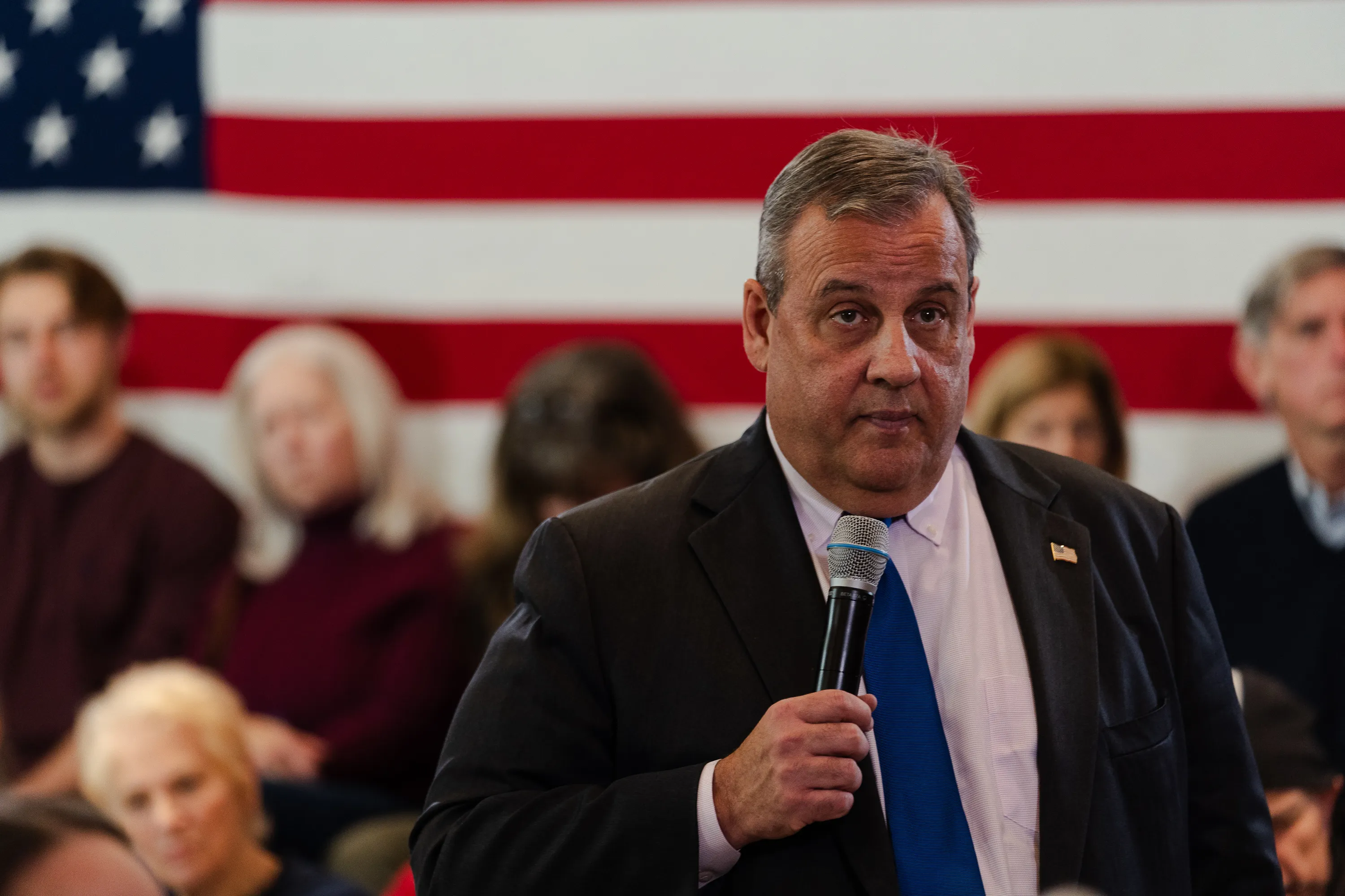 GOP Presidential Candidate Chris Christie at a town Hall in Bedford, New Hampshire on Dec. 19, 2023.?w=200&h=150