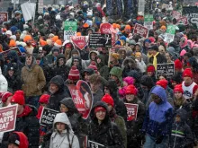 Thousands participate in the March For Life in Washington, D.C., on Jan. 19, 2024.