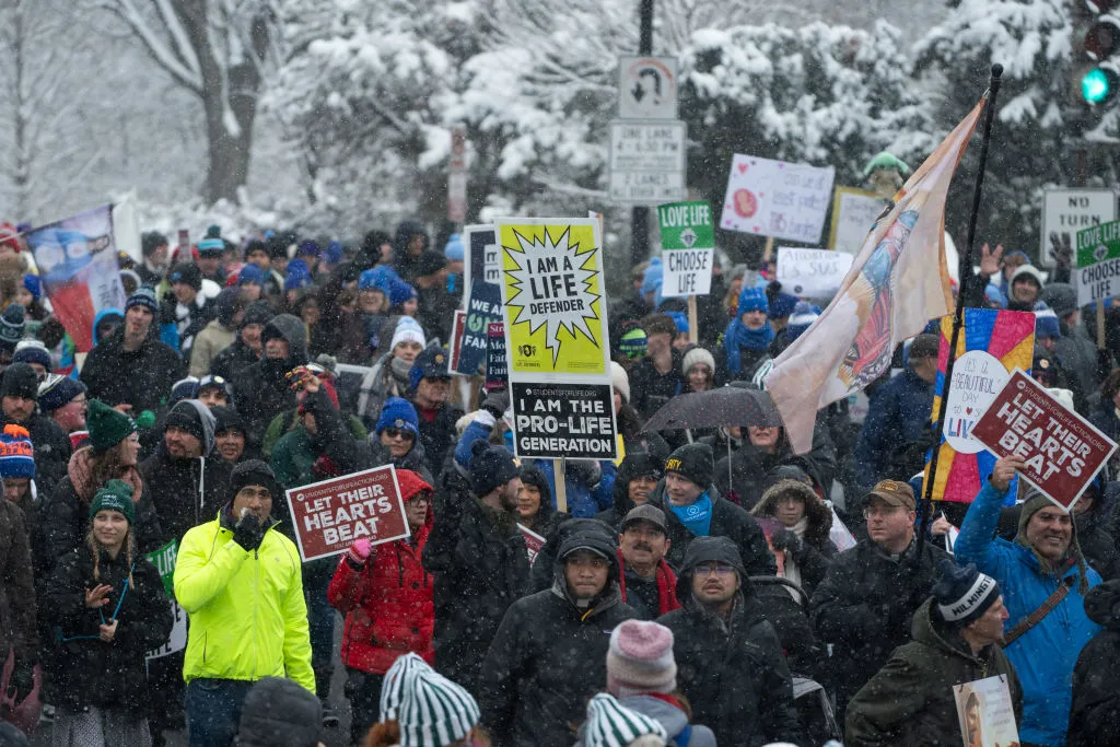Demonstrators participate in the March for Life in Washington, D.C. on Jan. 19, 2024.?w=200&h=150