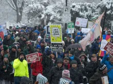 Demonstrators participate in the March for Life in Washington, D.C. on Jan. 19, 2024.