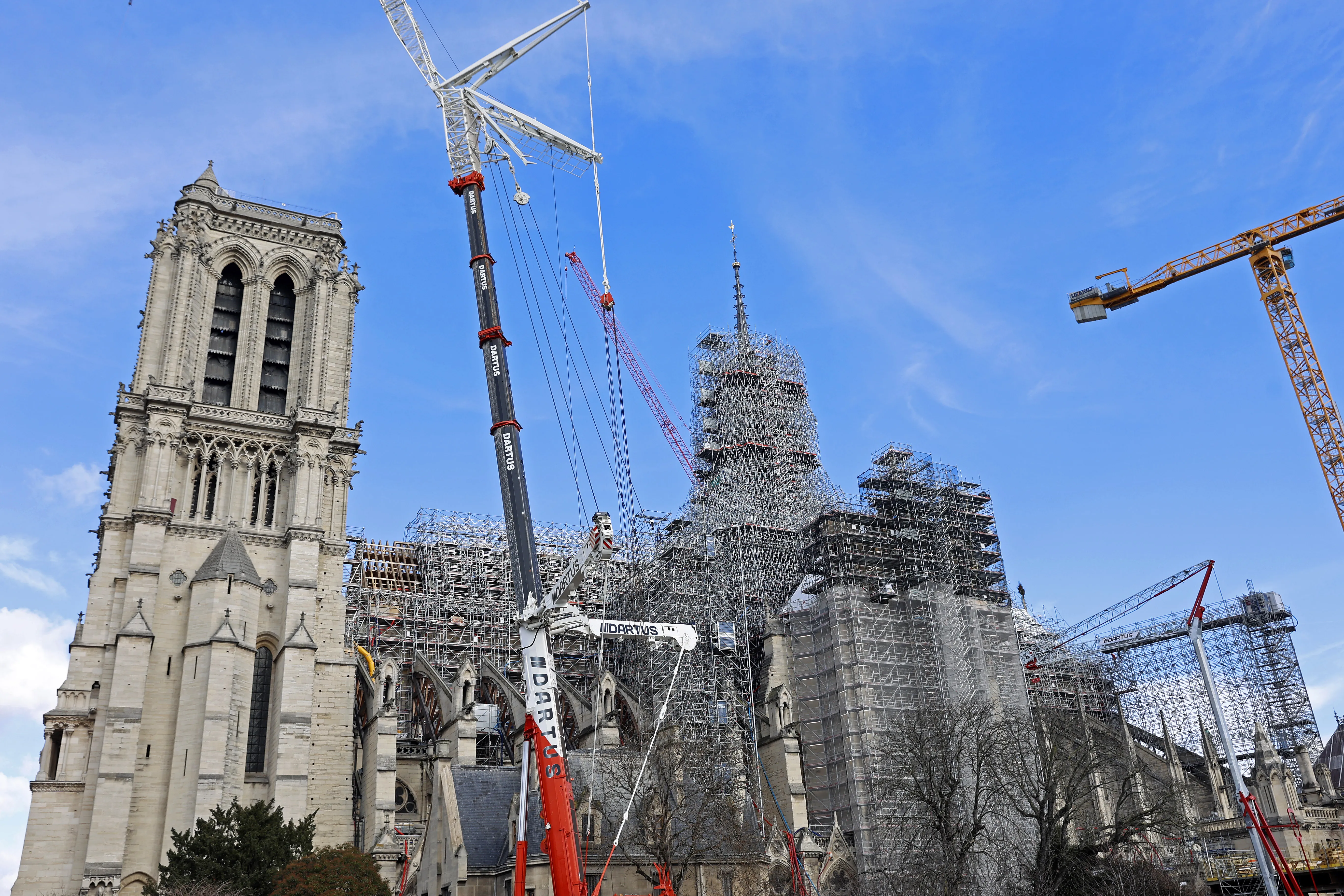The new golden rooster is seen atop of Notre-Dame de Paris cathedral on Feb. 13, 2024, in Paris.?w=200&h=150