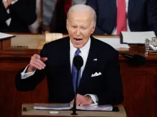 President Joe Biden delivers the State of the Union address during a joint meeting of Congress in the House chamber at the U.S. Capitol on March 7, 2024, in Washington, D.C.