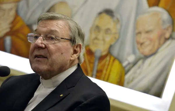 Australian Cardinal George Pell as prefect of the Secretariat for the Economy of the Holy See attends a press conference on March 31, 2014, at the Vatican. Photo by ANDREAS SOLARO/AFP via Getty Images