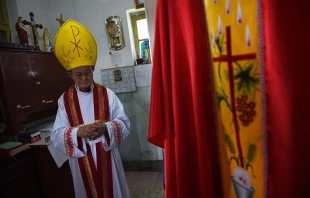 A Vatican delegation sent to China between Aug. 28 and Sept. 2, 2022, visited 92-year-old Bishop Melchior Shi Hongzhen, seen here in a photo taken on May 24, 2015. The visit was a strong signal from the Holy See that despite the desire to carry on a dialogue, the situation of Catholics in China has not been forgotten. GREG BAKER/AFP via Getty Images