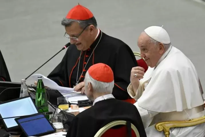 Cardinal Mario Grech and Pope Francis at the conclusion of the Synod on Synodality on Oct. 28, 2023.?w=200&h=150