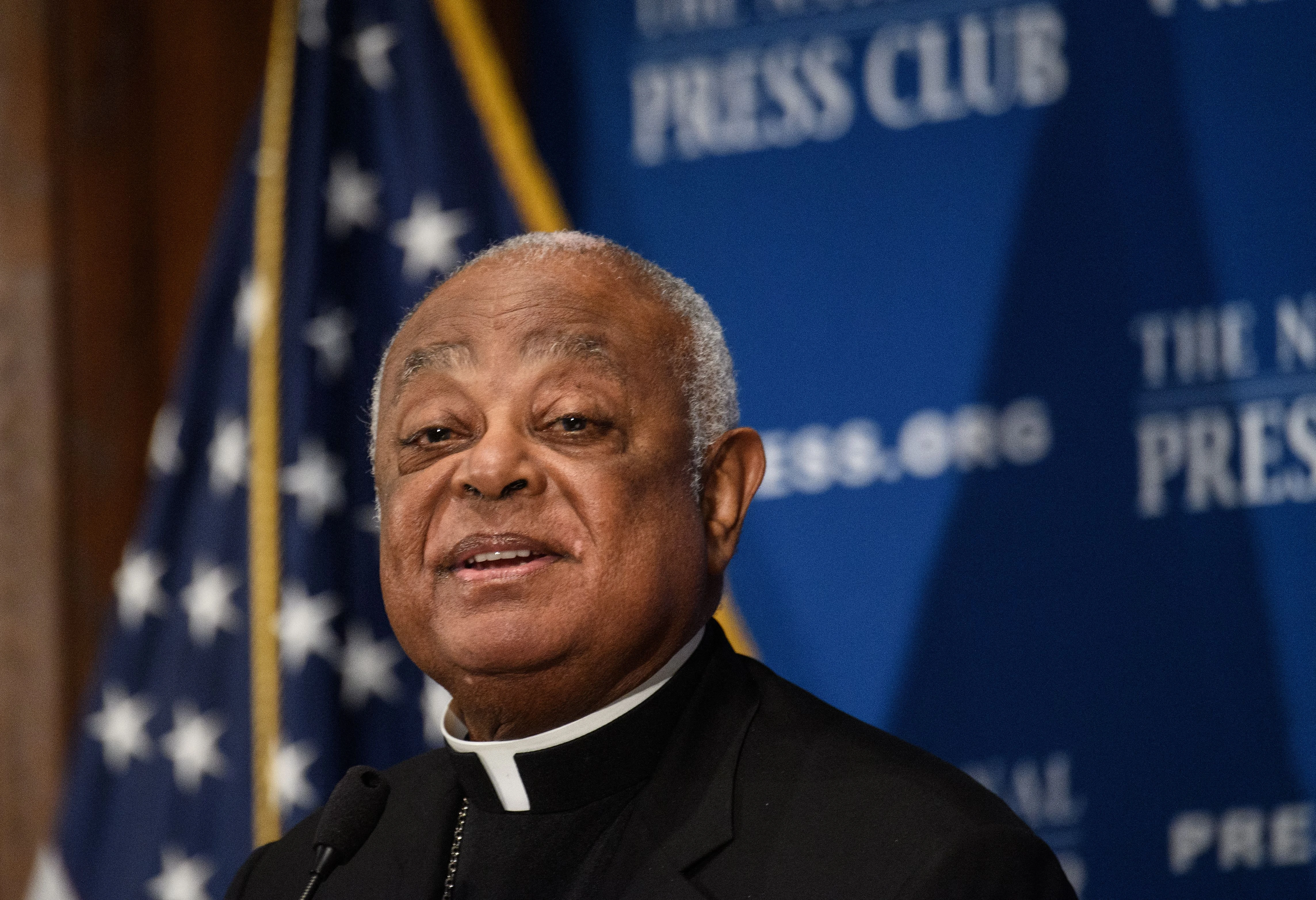 Cardinal Wilton Gregory, archbishop of the Roman Catholic Archdiocese of Washington, addresses the National Press Club in Washington, DC, on September 8, 2021.?w=200&h=150