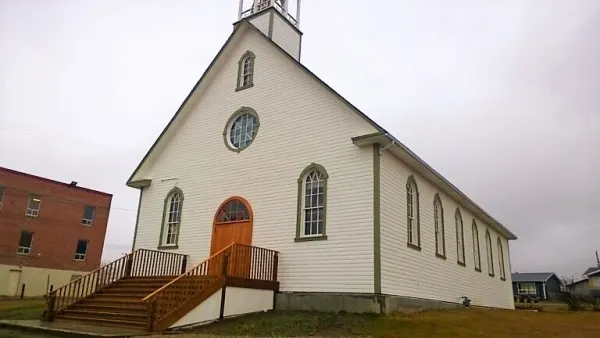 St. Bernard’s Church, built in 1902, served as the first cathedral in the Diocese of Grouard in Canada. Credit: Archdiocese of Grouard-McLennan photo/B.C. Catholic