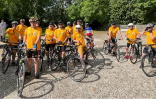 A group of young people left Troyes, France, and will be cycling an average of 56 miles a day, until they reach Celorico de Basto, to participate in the Days in the Dioceses. Credit: Photo courtesy of Comité Organizador Arciprestal – Celorico de Basto