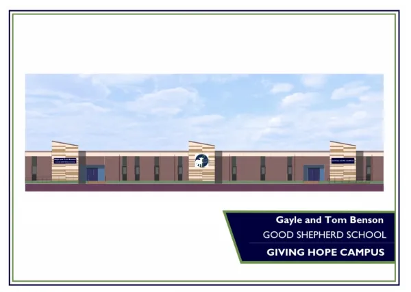 Rendering of what the new school, The Gayle and Tom Benson Good Shepherd School – Giving Hope Campus, will look like once it is built. Credit: Courtesy of Good Shepherd School