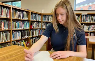 Daisy Almaraz won the seventh-grade section of the 2023 Zaner-Bloser National Handwriting Contest. Credit: Sacred Heart Academy