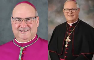 Bishop Richard Henning (left) and Bishop Thomas Tobin. Credit: Diocese of Rockville Centre / Diocese of Providence