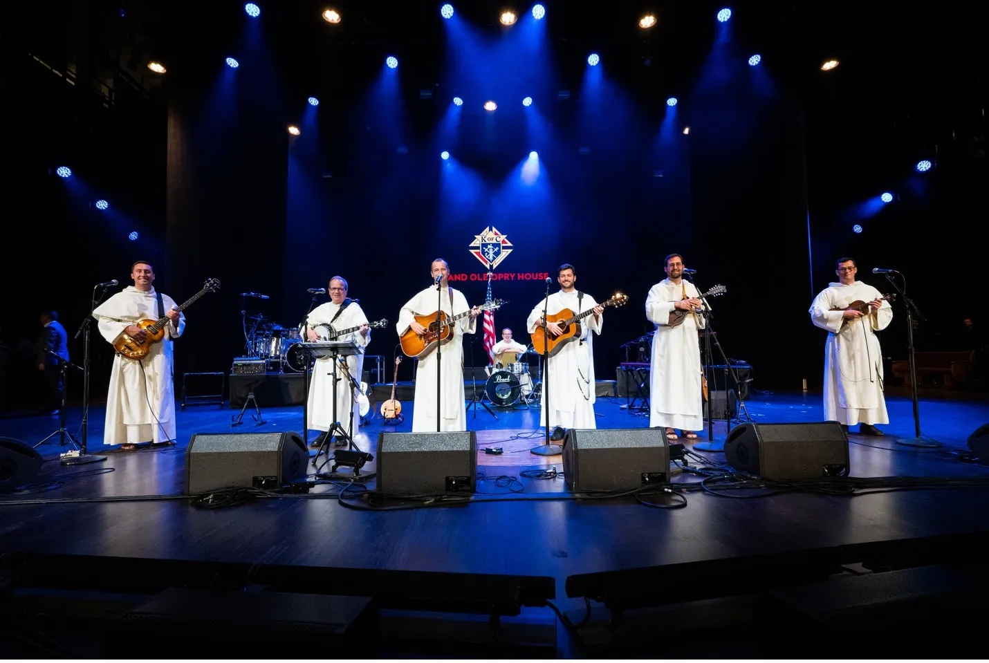 The Hillbilly Thomists perform on Aug. 1, 2022, at the Grand Ole Opry in Nashville, Tennessee. The bluegrass band, made up of Dominican friars, was the opening act of a concert hosted by the Knights of Columbus in conjunction with the fraternal order's annual convention.?w=200&h=150