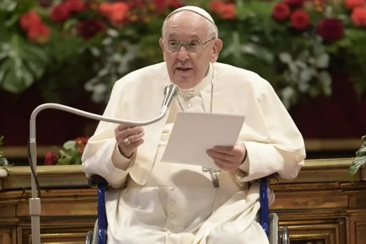 Pope Francis speaking in St. Peter's Basilica on June 5, 2022.?w=200&h=150