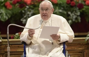 Pope Francis speaking in St. Peter's Basilica on June 5, 2022. Vatican Media