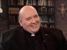 Father John Horgan, shown at the EWTN studios, died Wednesday, Oct. 19, 2022, after battling stomach cancer. He was a moral theologian, lecturer, author, pastor and chaplain to numerous organizations.