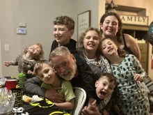 Mark Houck with his children
