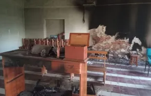 The chapel of Our Lady of the Valley near the small settlement of Pehuajó Sud, Argentina, was attacked Aug. 30, 2023. The chapel is part of Our Lady of Perpetual Help Parish in the town of Larroque. Credit: Community in network - Bishopric of Gualeguaychú