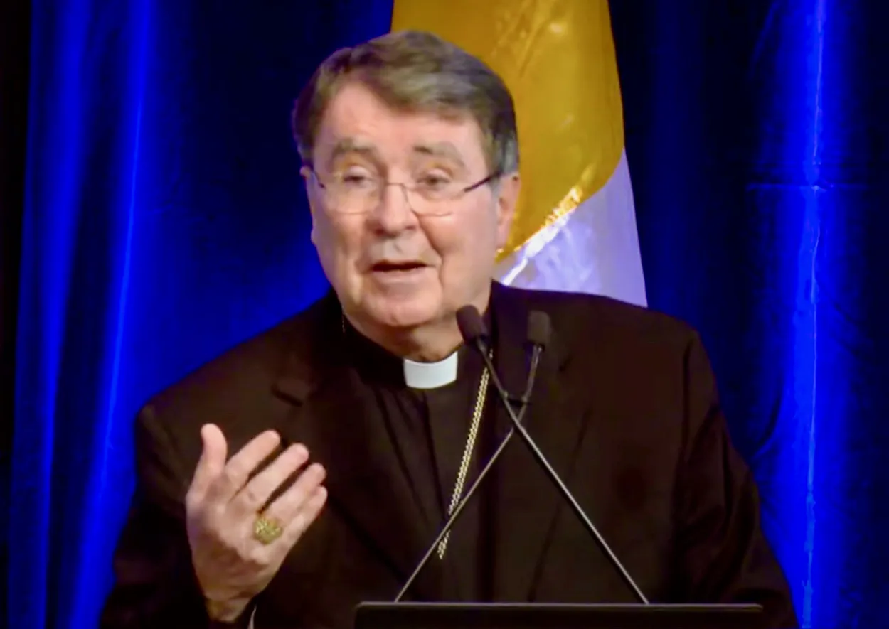 Cardinal Christophe Pierre, the Vatican's nuncio to the United States, speaks to the U.S. bishops at their annual fall assembly in Baltimore on Nov. 14, 2023.?w=200&h=150