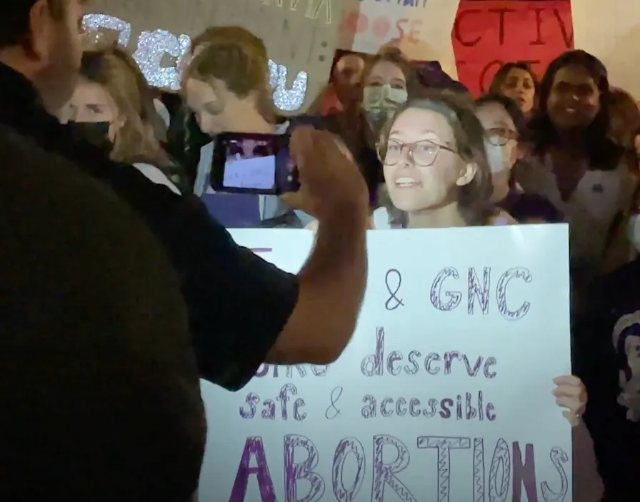 Pro-choice protesters at the University of San Diego on Nov. 11, 2021.?w=200&h=150