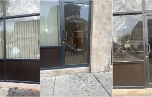 Hope Pregnancy Center in Philadelphia had four windows and three glass doors smashed sometimes between Friday, June 10 and Saturday, June 11, 2022. Courtesy Hope Pregnancy Center