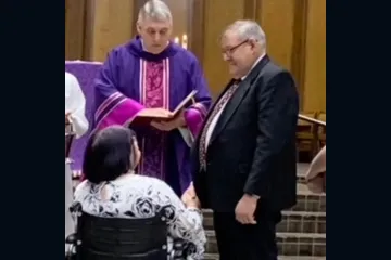 Dani and Doug Laurion's Catholic wedding Mass in Dec. 2021. Doug Laurion