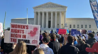 Thousands of pro-life advocates gathered outside the U.S. Supreme Court in Washington, D.C., on Dec. 1, 2021, in conjunction with oral arguments in Dobbs v. Jackson Women's Health Organization.