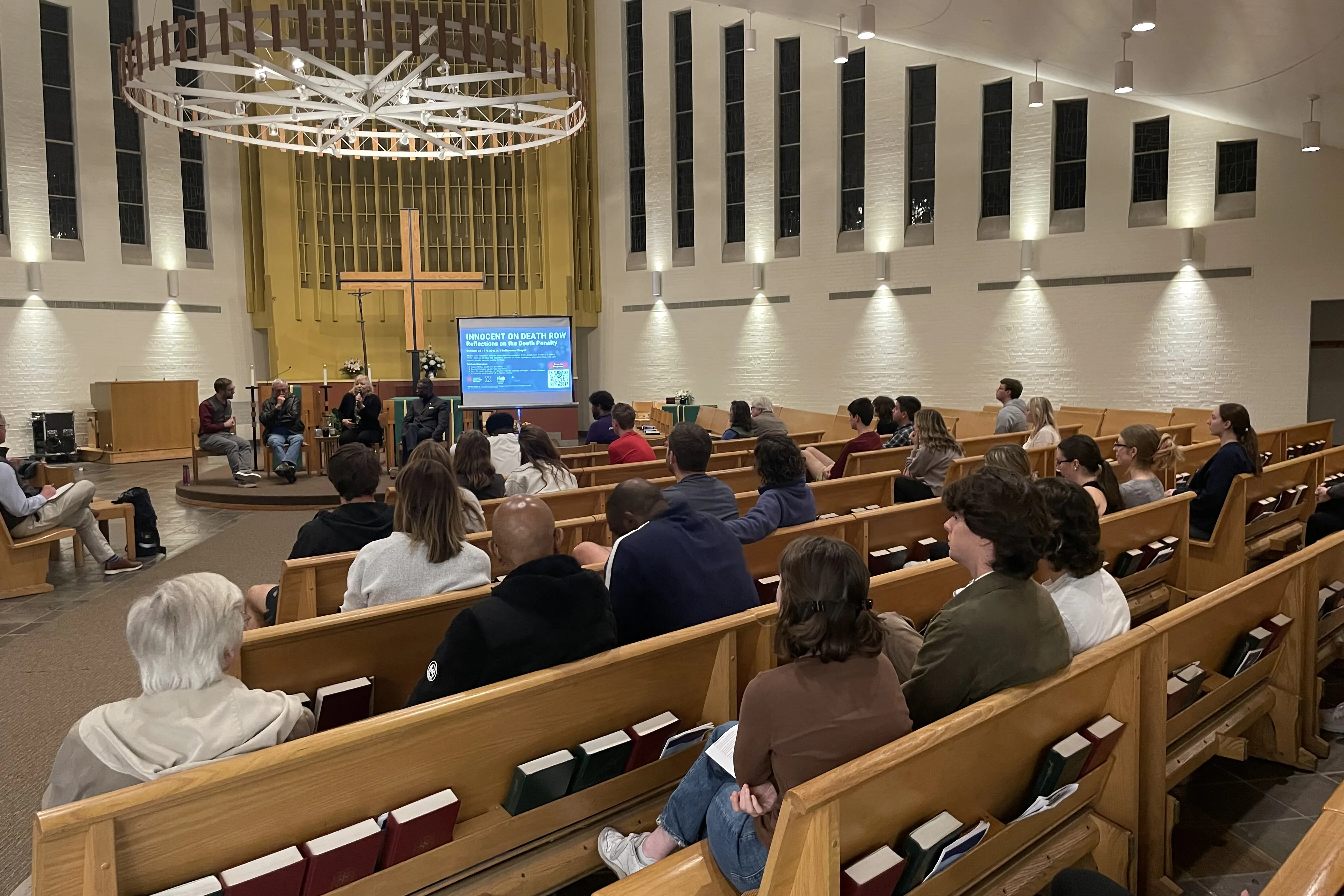 Panelists speak at an Oct. 23, 2023, Catholic-organized anti-death penalty event at Xavier University’s Bellarmine Chapel in Cincinnati.?w=200&h=150