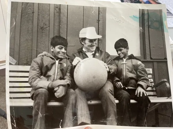 An early photo of Patrick and Martin with their American father after their adoption. Credit: Photo courtesy of Patrick Norton