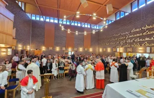 The world’s fourth shrine of Mary, Mother of Persecuted Christians, was dedicated at the Holy Martyrs Syriac Catholic Church in Kista, Northern Stockholm, in Sweden on July 22, 2023. Photo courtesy of Father Benedict Kiely