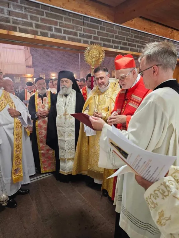 Cardinal Anders Arborelius is joined by other prelates for the dedication of the Marian shrine for persecuted Christians at the Stockholm Church-Holy Martyrs Syriac Catholic Church in Stockholm, Sweden, July 22, 2023. Photo courtesy of Father Benedict Kiely
