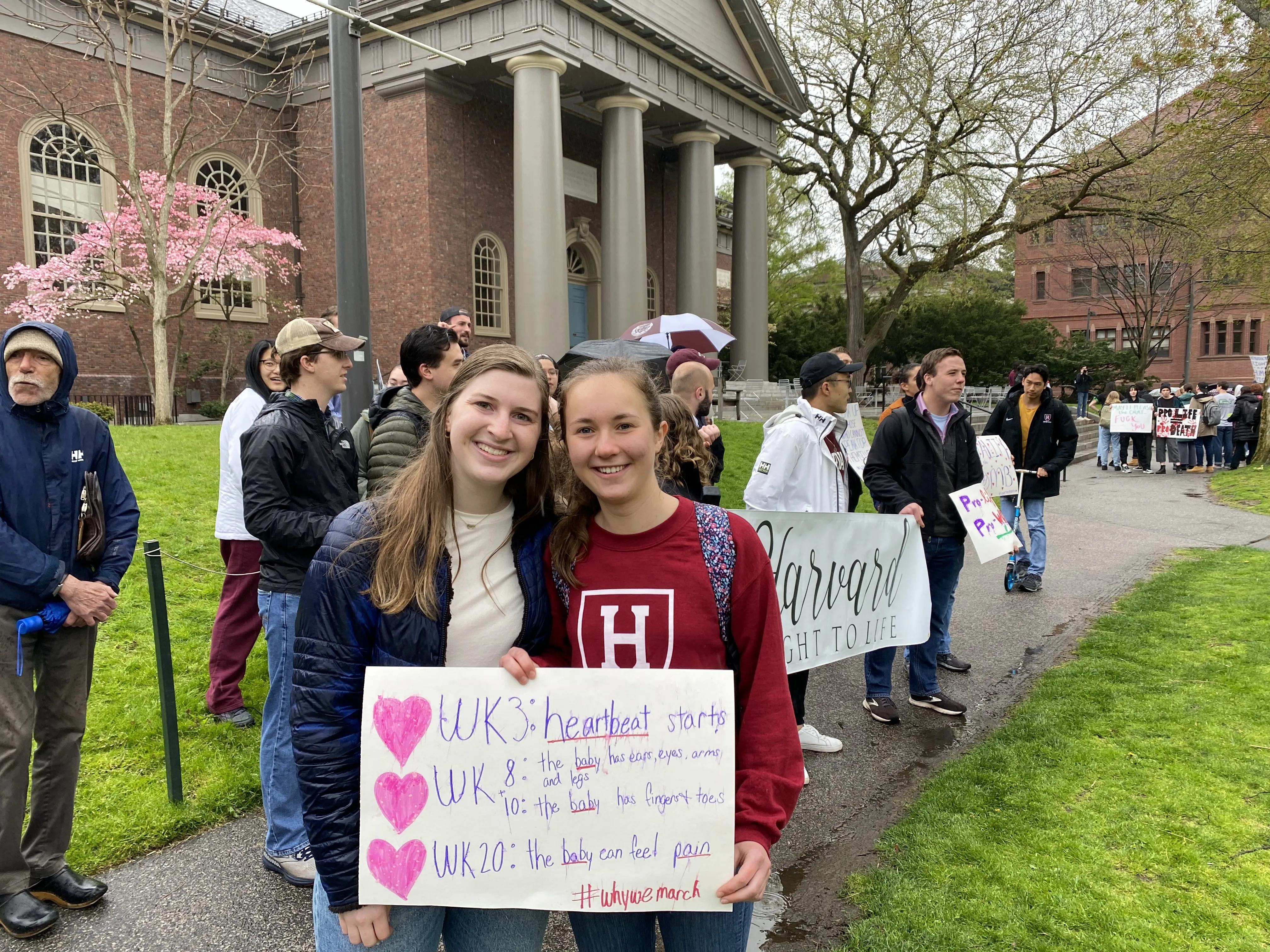 Co-chairs of Harvard Right to Life, Olivia Glunz (right) and Ava Swanson (left) led a pro-life demonstration on Harvard University's campus on May 4, 2022, in response to a pro-abortion rally on campus.?w=200&h=150