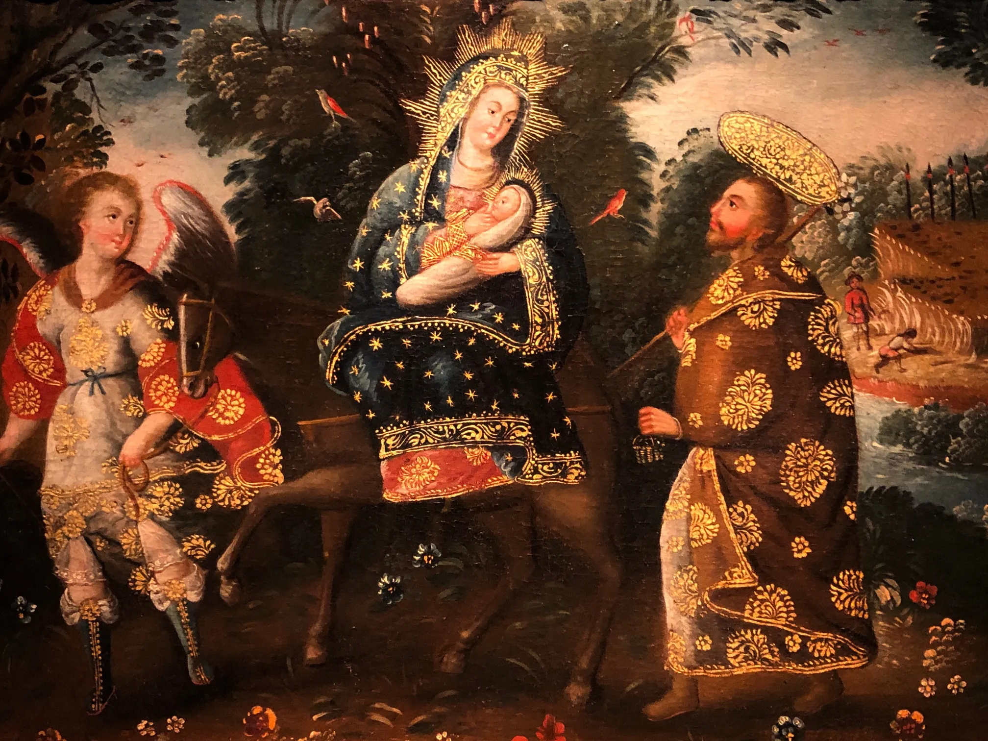 The exhibition on "Spain and the Hispanic World" features an opulent vision of the Flight into Egypt by an unknown 18th-century Peruvian artist. The work is from the Hispanic Society of America.?w=200&h=150