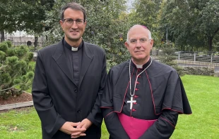 Bishop-elect Raimo Ramón Goyarrola Belda of Helsinki, left, and Archbishop Julio Murat, apostolic nuncio to the Nordic countries. Credit: Catholic Information Centre, Diocese of Helsinki