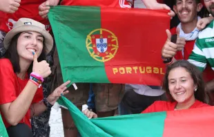 Portuguese pilgrims at WYD 2019, excited that their home country is set to host the next World Youth Day. Jonah McKeown/CNA