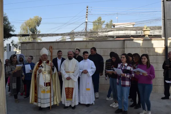 Archbishop Najeeb Michaeel O.P., the Chaldean archbishop of Mosul and Akra, at the bell-ringing ceremony and Divine Liturgy on Nov. 13, 2022. France Yousif