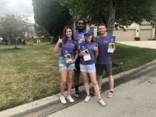Student canvassers from Susan B. Anthony Pro-Life America visit voters in Olathe, Kan., July 28, 2022.