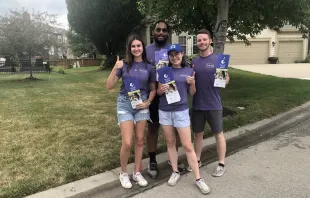 Student canvassers from Susan B. Anthony Pro-Life America visit voters in Olathe, Kan., July 28, 2022. Carl Bunderson/CNA