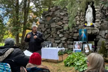 Our Lady of Lourdes Grotto in the Saint Benedict Monastery cemetery in St. Joseph, Minnesota