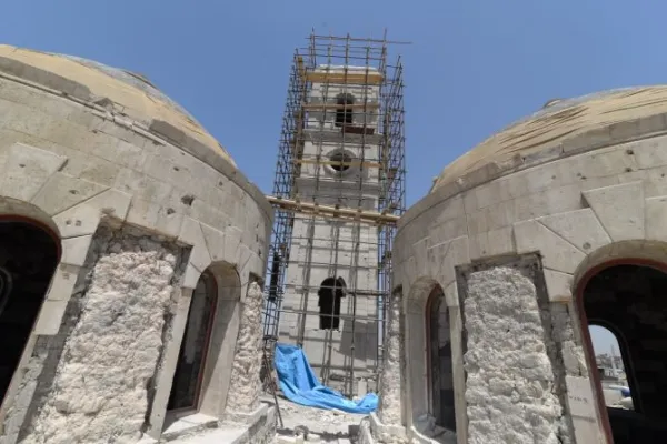 The Dominican Church of Our Lady of the Hour, one of the most emblematic in Mosul, northern Iraq, has been completely restored after the destruction carried out by Islamic State terrorists 10 years ago. Credit: ACI Mena