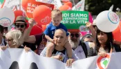 Participants in Italy's pro-life demonstration in Rome on May 21, 2022.