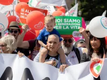 Participants in Italy's pro-life demonstration in Rome on May 21, 2022.