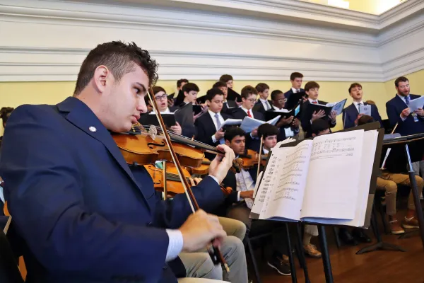 Jesuit High School musicians and choir at the Mass of the Holy Spirit on Sept. 1, 2023. Credit: Jesuit High School