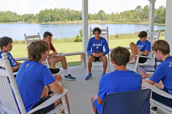 Jesuit High School students engaged in a peer ministry retreat at the Bethany Center in Florida. Credit: Jesuit High School