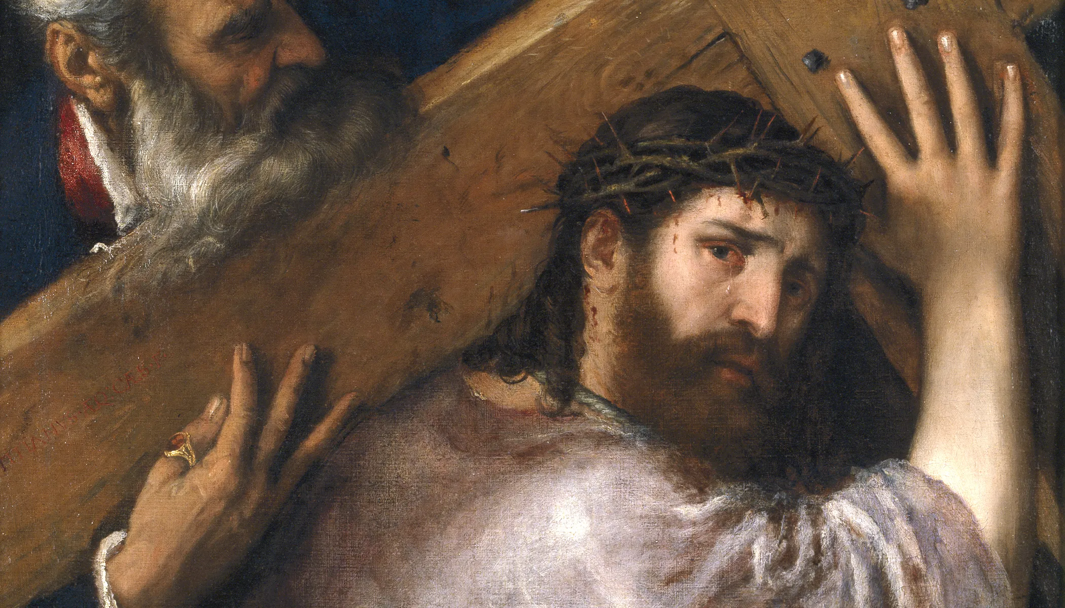 "The Carrying of the Cross" by the artist Titian is one of the paintings featured in the new book "Jesus in Art and Literature."?w=200&h=150