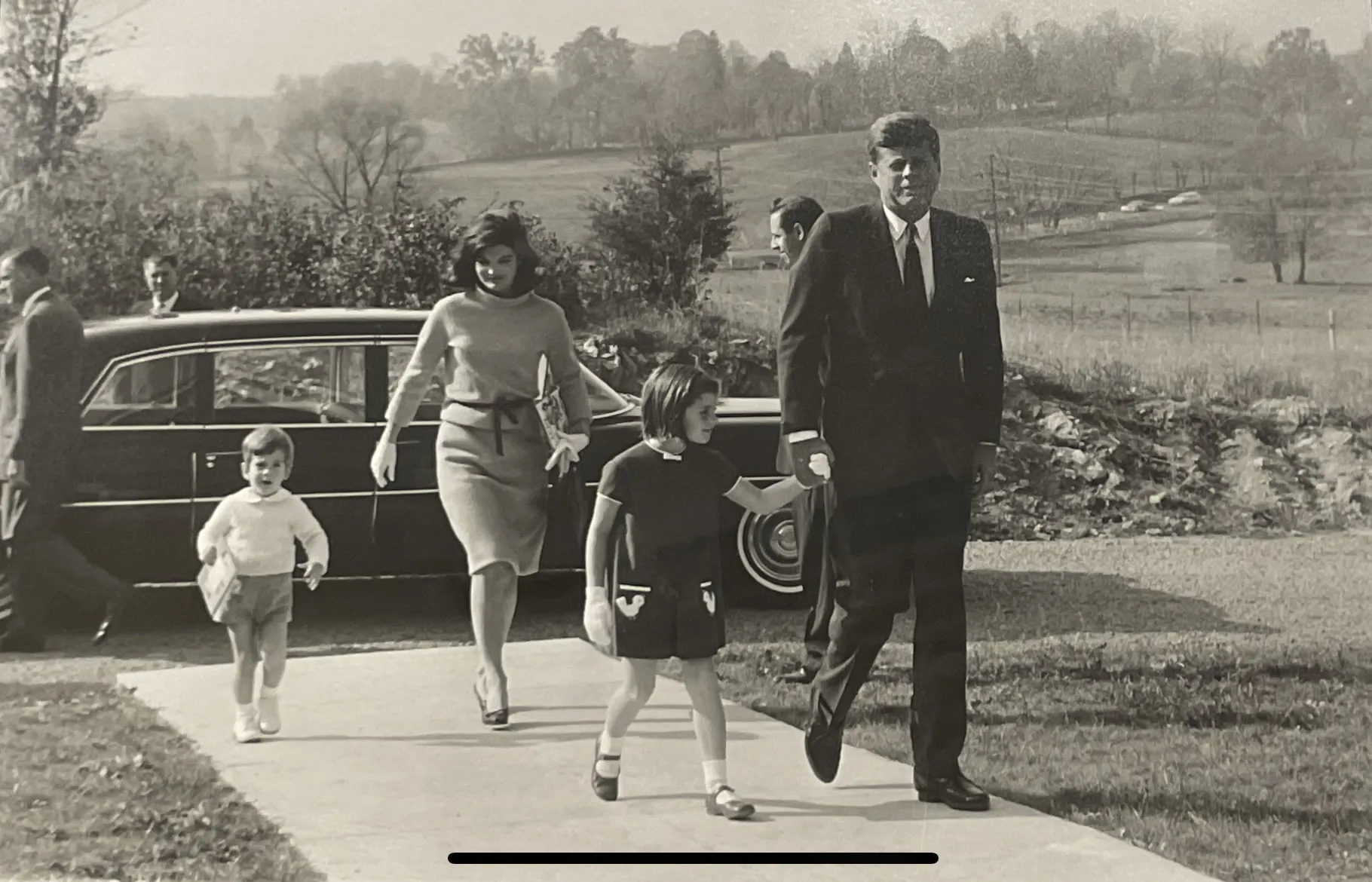 President John F. Kennedy, Mrs. Kennedy, daughter Caroline and son John John arriving for mass at St.  Stephen the Martyr Catholic Church in Middleburg, Virginia, on Nov. 10, 1963.?w=200&h=150